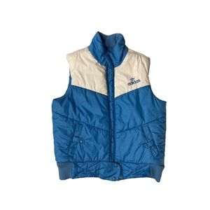 Adidas Y2K Colorblock Puffer Vest Blue/White Size